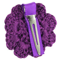 Purple Crochet Clip Flower