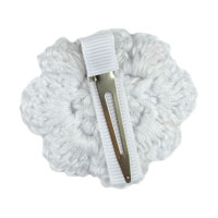 White Crochet Clip Flower