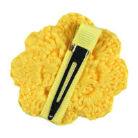 Yellow Crochet Clip Flower