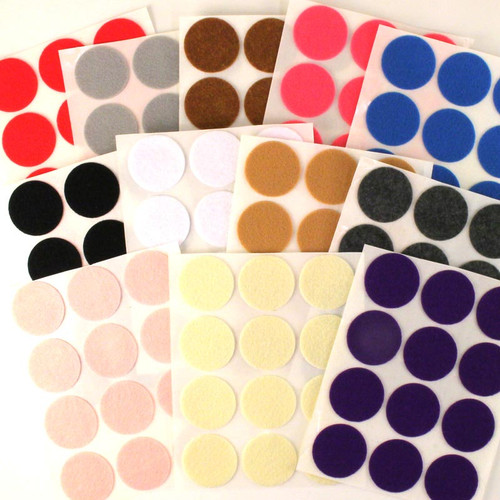 1 1/2" Adhesive - 144 Felt Circles 12 Color Pack