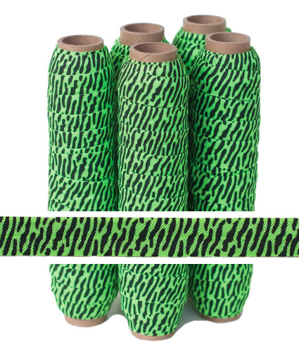 Neon Green Zebra Print Fold Over Elastic