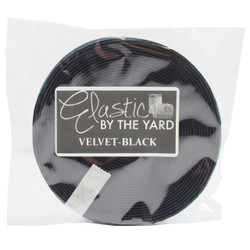 Black 5/8" Flat Velvet Elastic