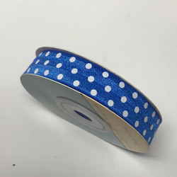 Sapphire with White Polka Dots 5/8" Fold Over Elastic