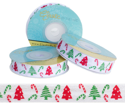 Candy Cane and Christmas Tree Fold Over Elastic