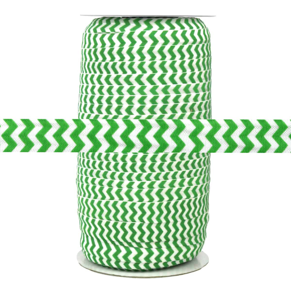 1 yards lime green polka dot print 5/8" fold over elastic FOE 
