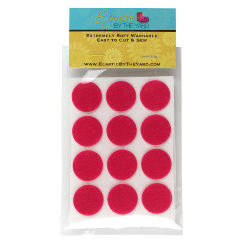 1" Hot Pink Adhesive Felt Circles 48 to 240 Dots 