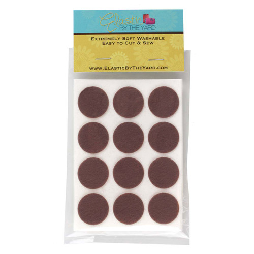 1" Walnut Brown Adhesive Felt Circles 48 to 240 Dots