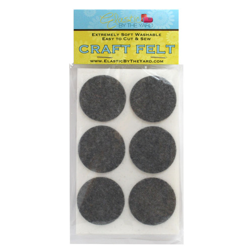 1 1/2" Smoke Gray Adhesive Felt Circles 48 to 240 Dots