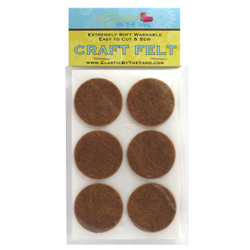 1 1/2" Copper Brown Adhesive Felt Circles 48 to 240 Dots 