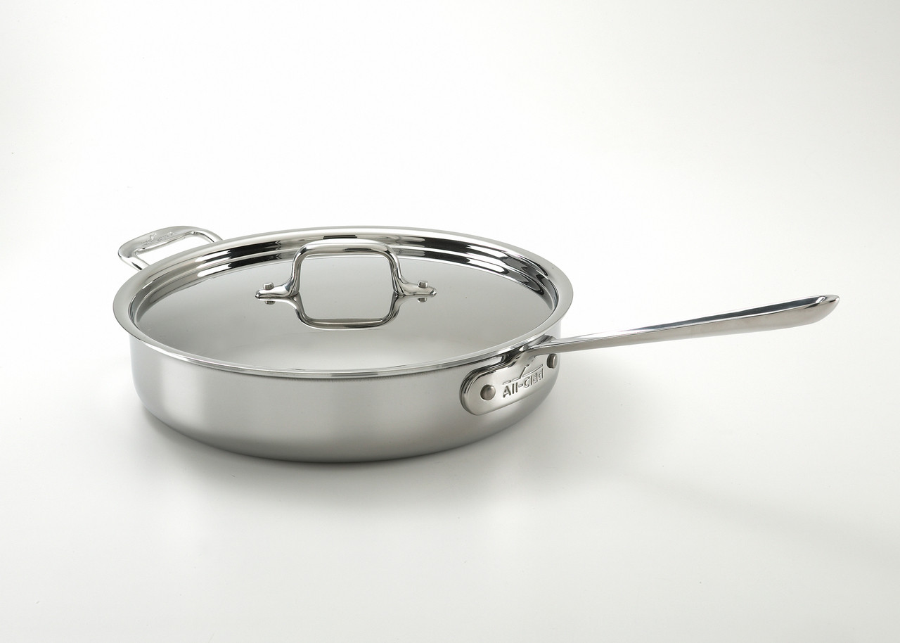 All Clad 3 Quart Stainless Steel Saute Pan with Lid