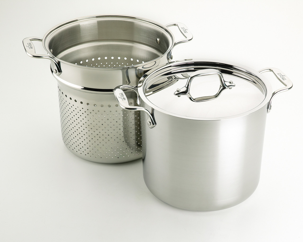 All-Clad, Kitchen, Allclad Emerilware Quality Copper Stainless Steel 8qt  Stock Pot Pasta Insert