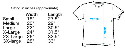 Sizing chart for Dr. Strange T-Shirt MDE-MVRC8YTMSC3P1XX