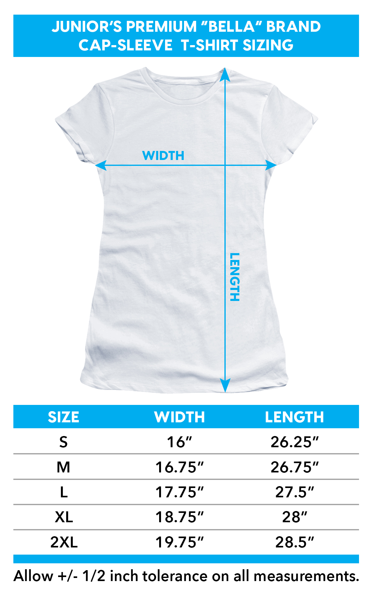 Bella Shirt Size Chart