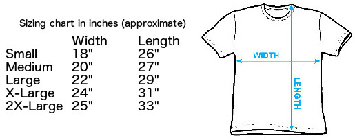 Sizing chart for My Wiener Huge in Japan T-Shirt RPJ-RJAS011