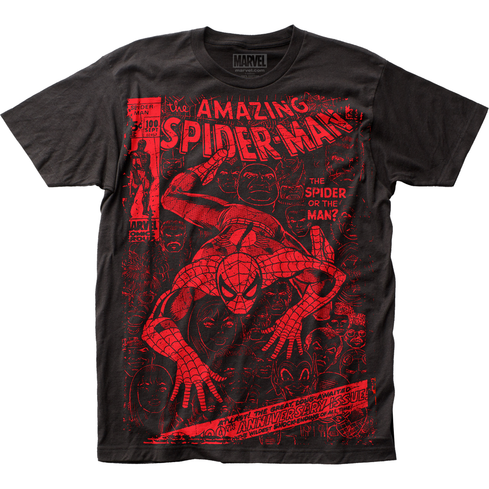 Marvel Mens Spider-Man 90s Retro Swinging T-Shirt T-Shirt Clothing ...