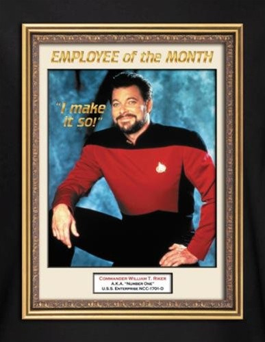 star trek t shirt riker employee of the month nerdkungfu