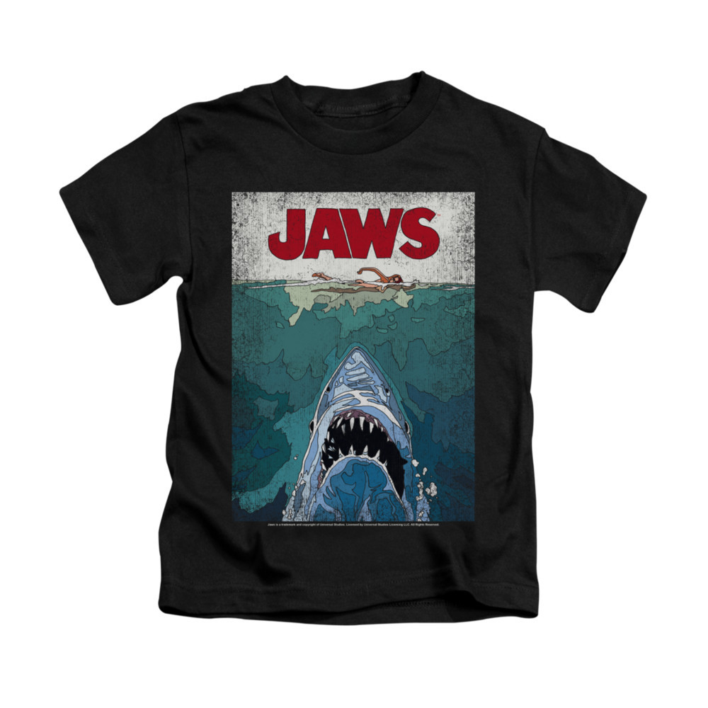 Jaws Kids T-Shirt - Lined Poster - NerdKungFu.com