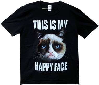 Grumpy Cat This is my Happy Face T-Shirt - NerdKungFu
