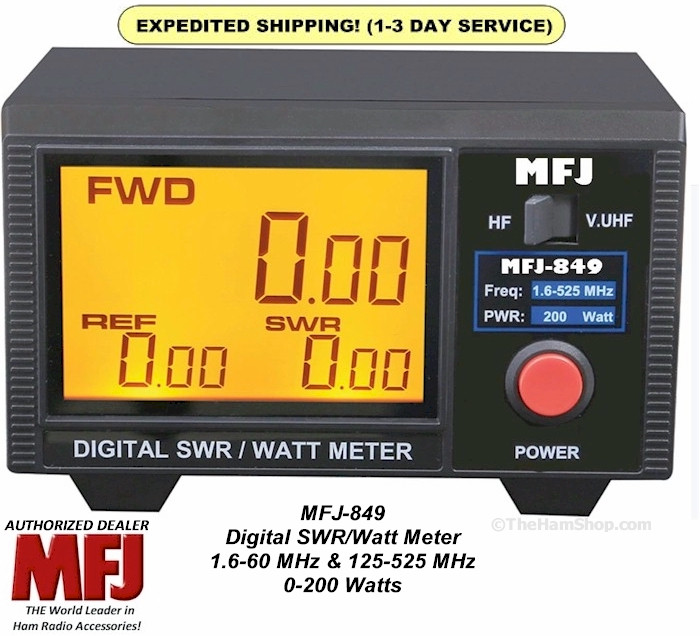 MFJ849, Digital SWR/Wattmeter, 1.660 MHZ, 0200 WATTS