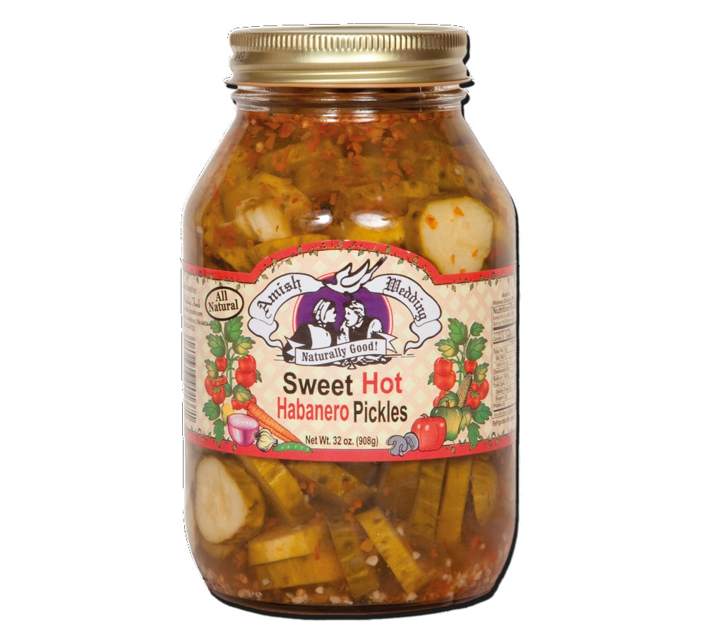 Sweet Hot Habanero Pickles Quart Amish Country Store