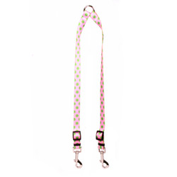 Pink and Green Polka Dot Coupler Dog Leash Pink and Green Polka Dot Coupler Dog Leash