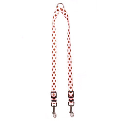 Pink and Brown Polka Dot Coupler Dog Leash Pink and Brown Polka Dot Coupler Dog Leash