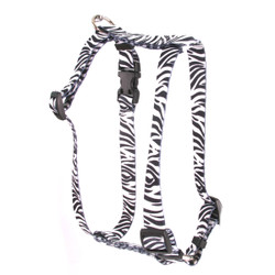 Zebra Black Roman Style "H" Dog Harness Zebra Black Roman Style "H" Dog Harness