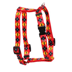 Mustaches With Argyle Roman Style "H" Dog Harness Mustaches With Argyle Roman Style "H" Dog Harness