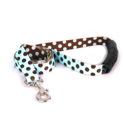 Blue and Brown Polka Dot EZ-Grip Dog Leash Blue and Brown Polka Dot EZ-Grip Dog Leash