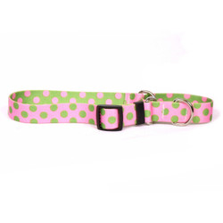 Pink and Green Polka Dot Martingale Dog Collar Pink and Green Polka Dot Martingale Dog Collar