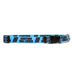 1 Inch - Caution Ball Licker Dog Collar 1 Inch - Caution Ball Licker Dog Collar
