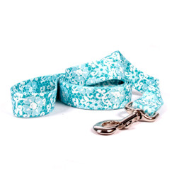 Teal Lace Flowers Dog Leash Teal Lace Flowers Dog Leash