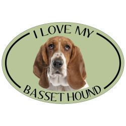 I Love My Basset Colorful Oval Magnet I Love My Basset Colorful Oval Magnet