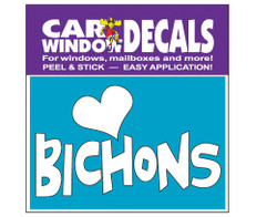 Love Bichons Car Window Decals Love Bichons Car Window Decals