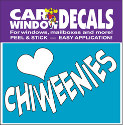 Love Chiweenies Car Window Decals Love Chiweenies Car Window Decals