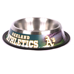 Oakland A's Stainless Steel MLB Dog Bowl Oakland A's Stainless Steel MLB Dog Bowl