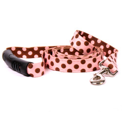 Pink and Brown Polka Dot Uptown Dog Leash Pink and Brown Polka Dot Uptown Dog Leash