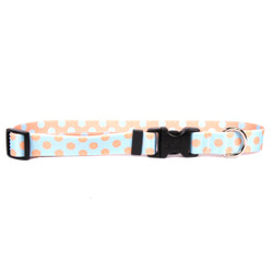 Blue and Melon Polka Dot Break Away Cat Collar Blue and Melon Polka Dot Break Away Cat Collar