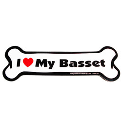 I Love My Basset Bone Magnet I Love My Basset Bone Magnet