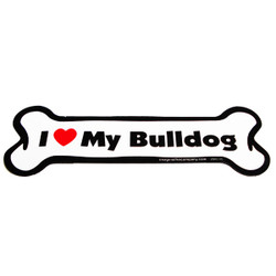 I Love My Bulldog Bone Magnet I Love My Bulldog Bone Magnet