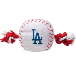Los Angeles Dodgers Nylon Rope Baseball Squeaker Dog Toy Los Angeles Dodgers Nylon Rope Baseball Squeaker Dog Toy