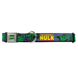 THE INCREDIBLE HULK Buckle-Down Seat Belt Buckle Dog Collar THE INCREDIBLE HULK Buckle-Down Seat Belt Buckle Dog Collar