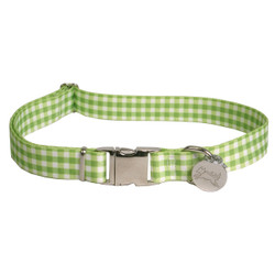 Southern Dawg Gingham Green Premium Dog Collar Southern Dawg Gingham Green Premium Dog Collar