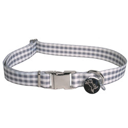 Southern Dawg Gingham Gray Premium Dog Collar Southern Dawg Gingham Gray Premium Dog Collar