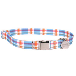 Southern Dawg Madras Blue Premium Dog Collar Southern Dawg Madras Blue Premium Dog Collar
