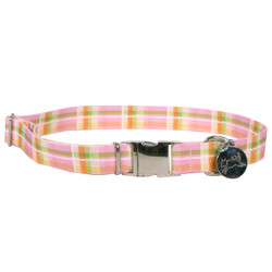 Southern Dawg Madras Pink Premium Dog Collar Southern Dawg Madras Pink Premium Dog Collar