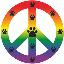 Rainbow Peace Sign Paw Magnet Rainbow Peace Sign Paw Magnet