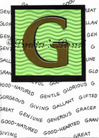 Monogram G Birthday Card