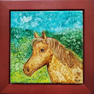 Horse painted on Ceramic Tile