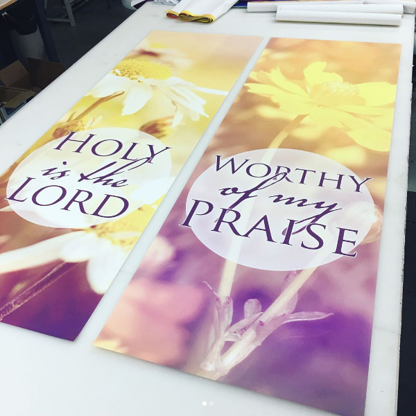 spring fabric banners for churches